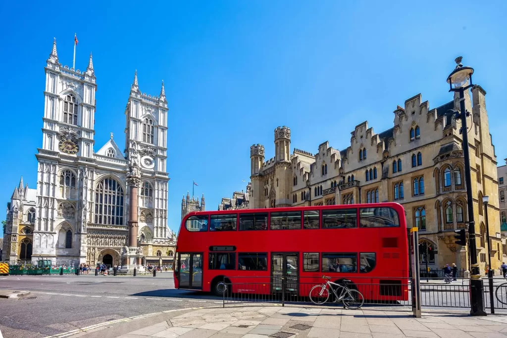 Red bus in London